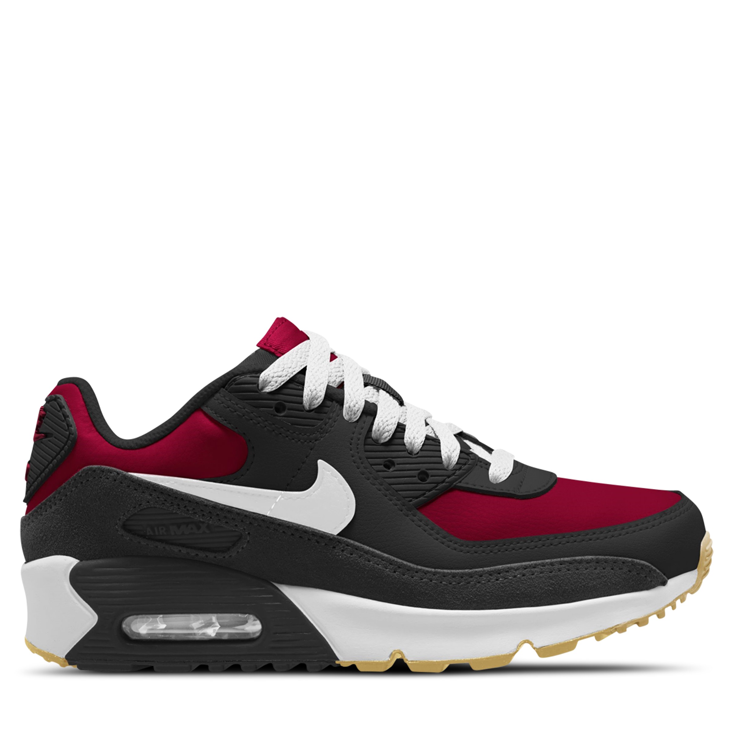 Nike Air Max 90 LTR Youth Black White Red Gum Light Brown Hype DC