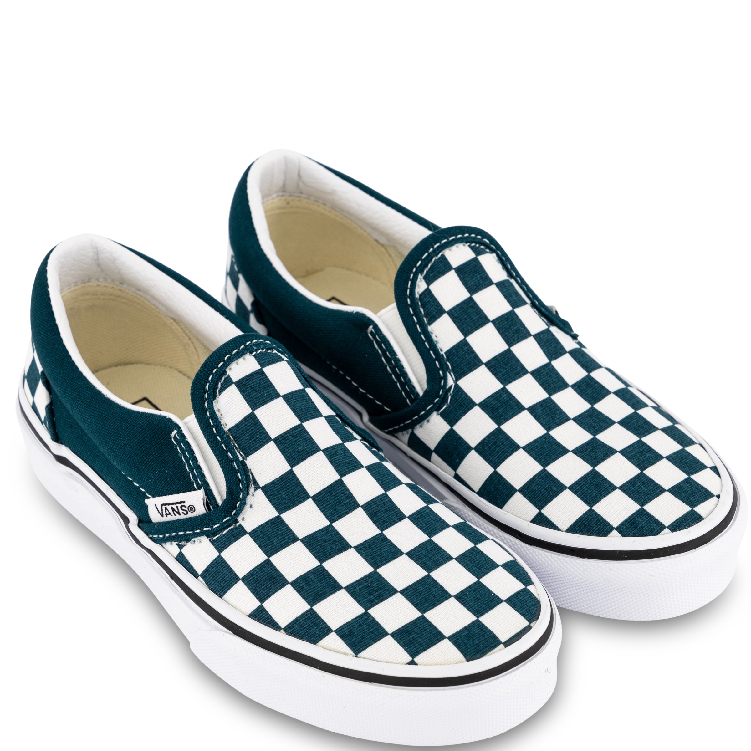 Teal and cheap black checkered vans
