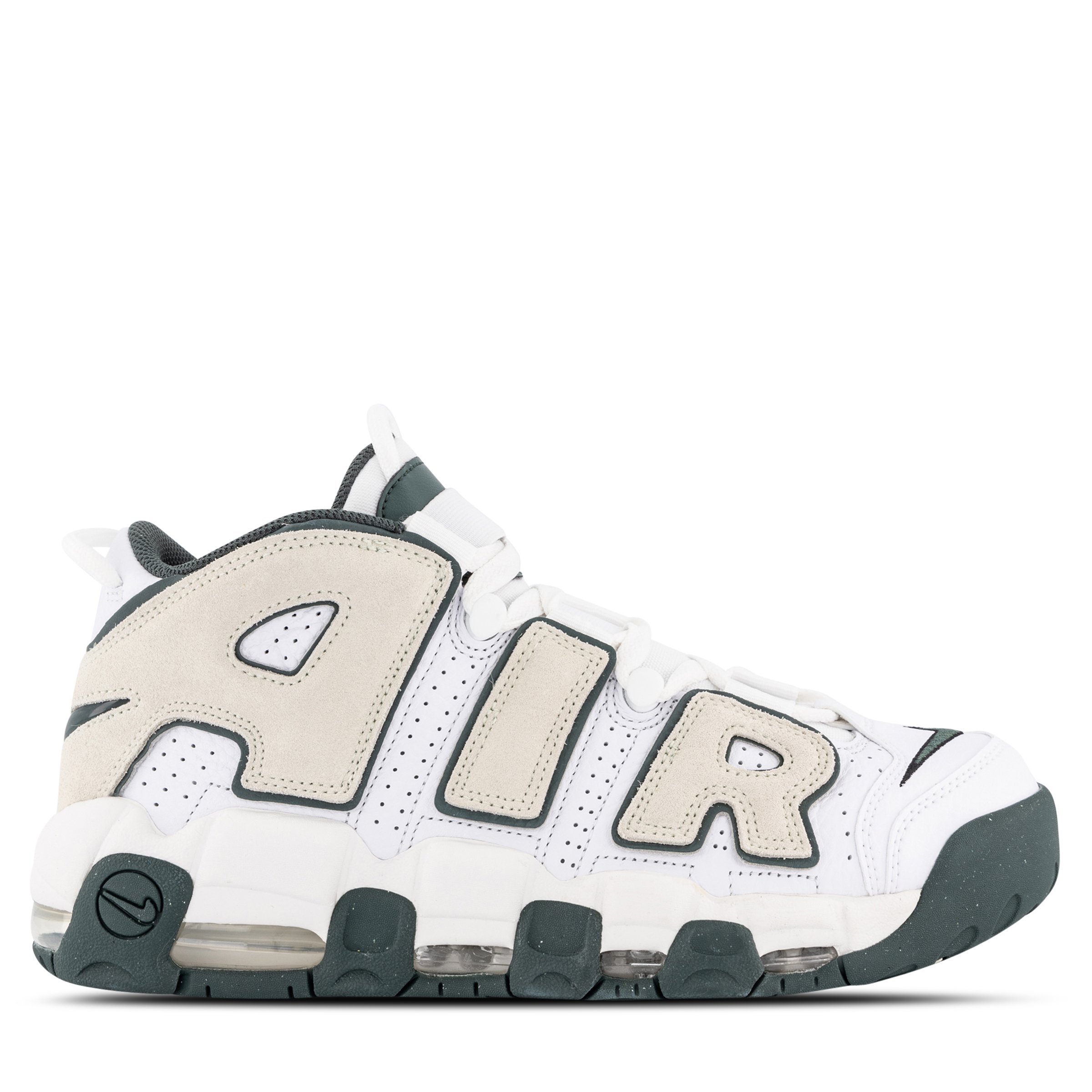White uptempo nike top