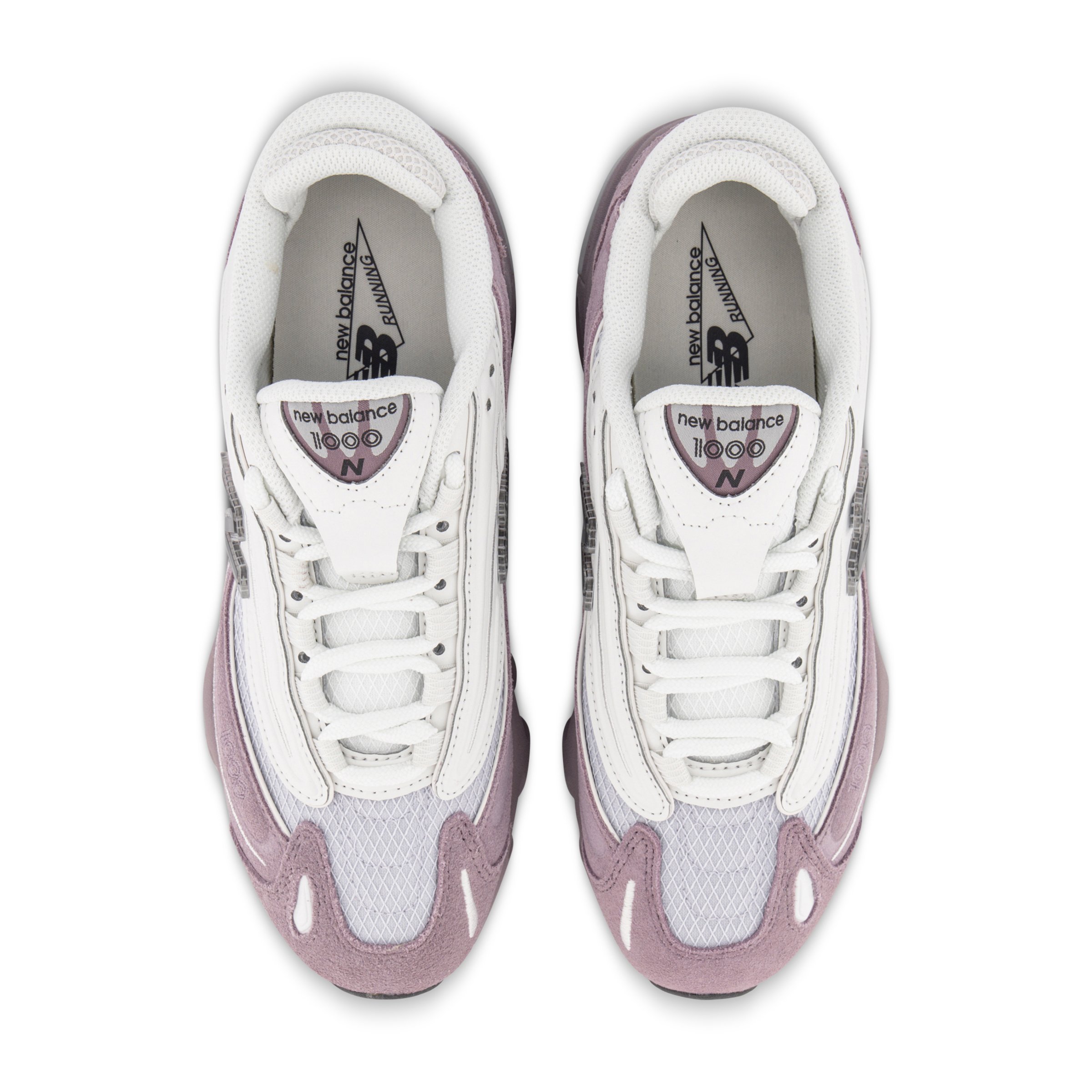 New Balance 1000 Sneakers in Pale Pink & White Birds Eye View