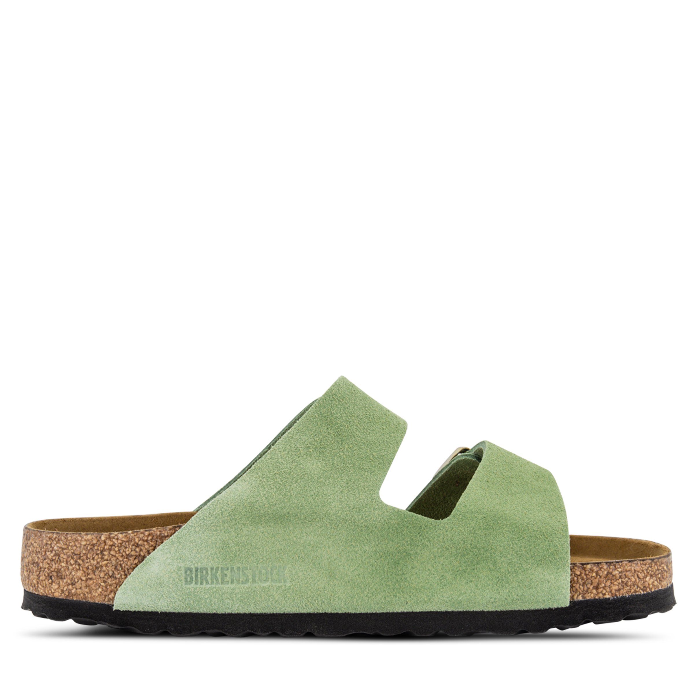 サンダル BIRKENSTOCK Mint green suede Tokyo slippers 1025673.jpg