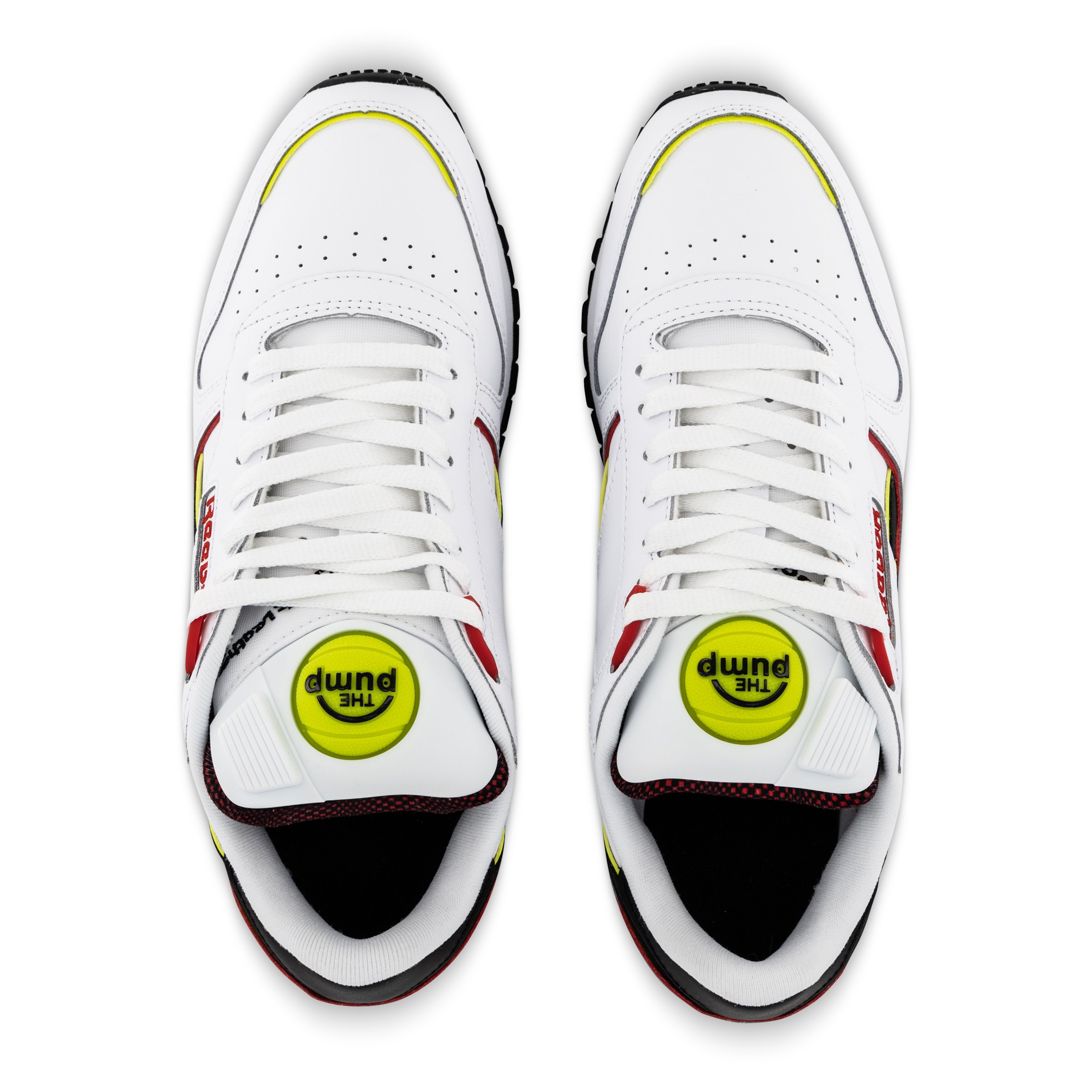 Reebok Classic Leather Pump White/Black/Acid Yellow