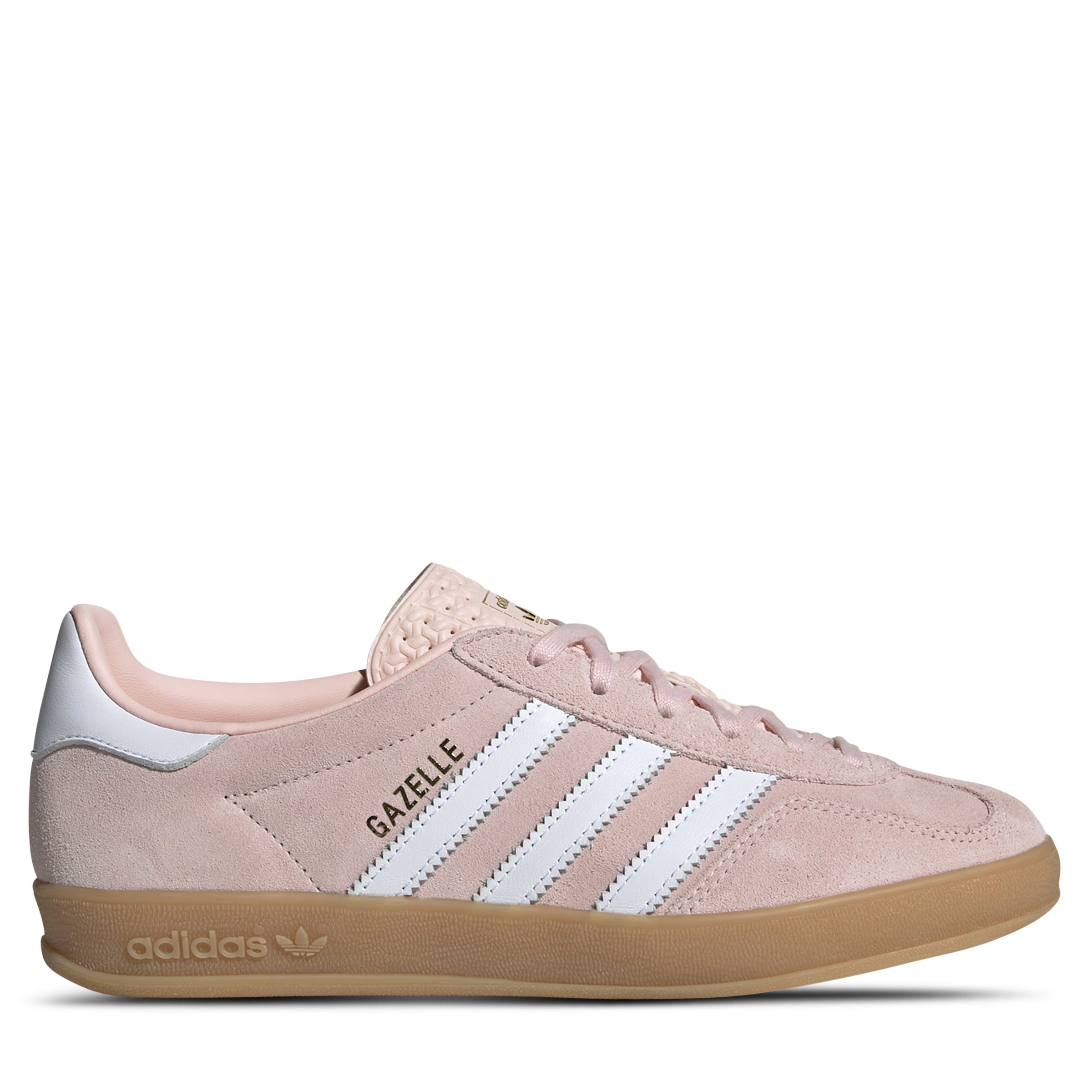 Adidas gazelle pink white top