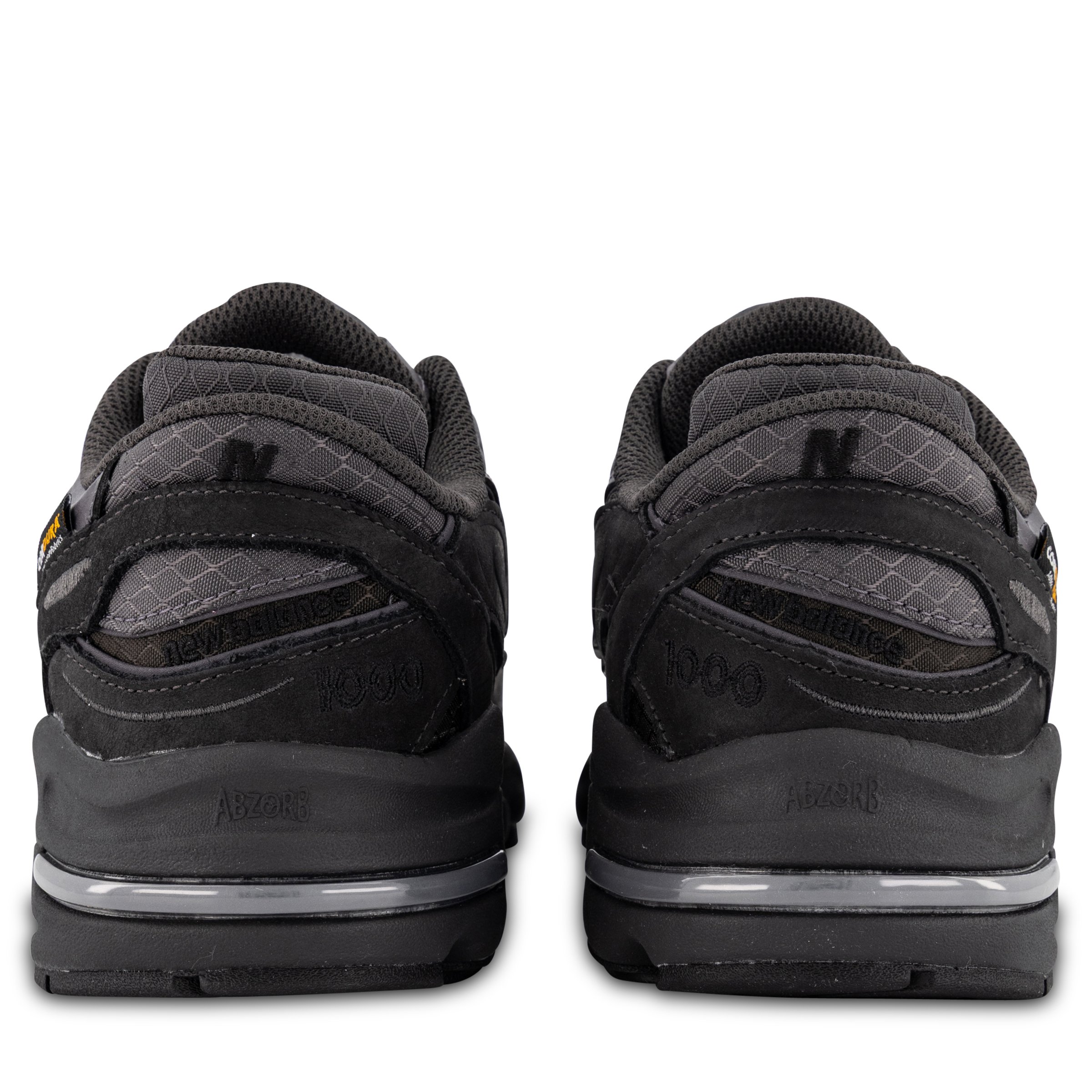 New Balance 1000 Sneakers in Black Cement - heel tab view