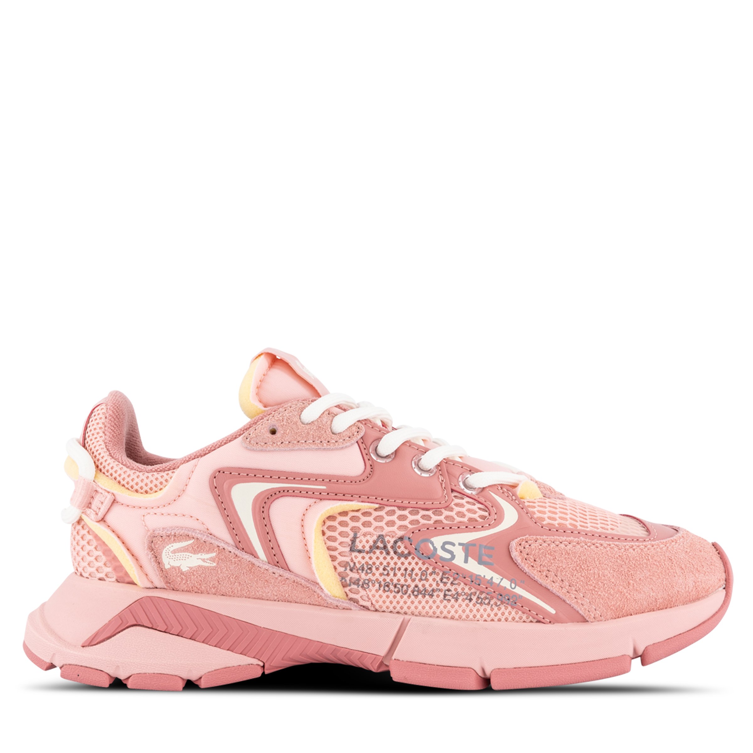 Womens white and pink lacoste trainers best sale