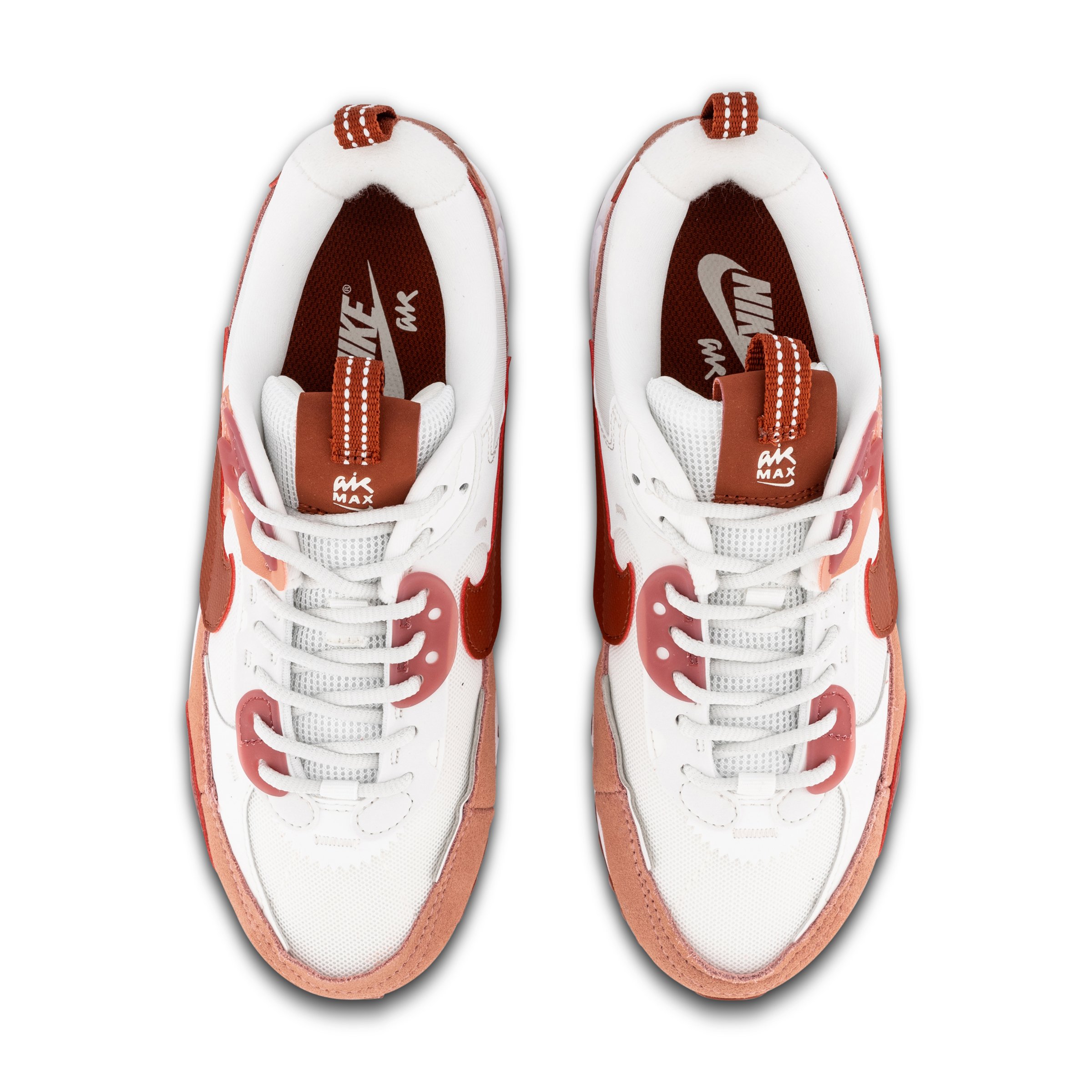 Nike Air Max 90 Futura Sneaker in Red Stardust, Rugged Orange, & Summit