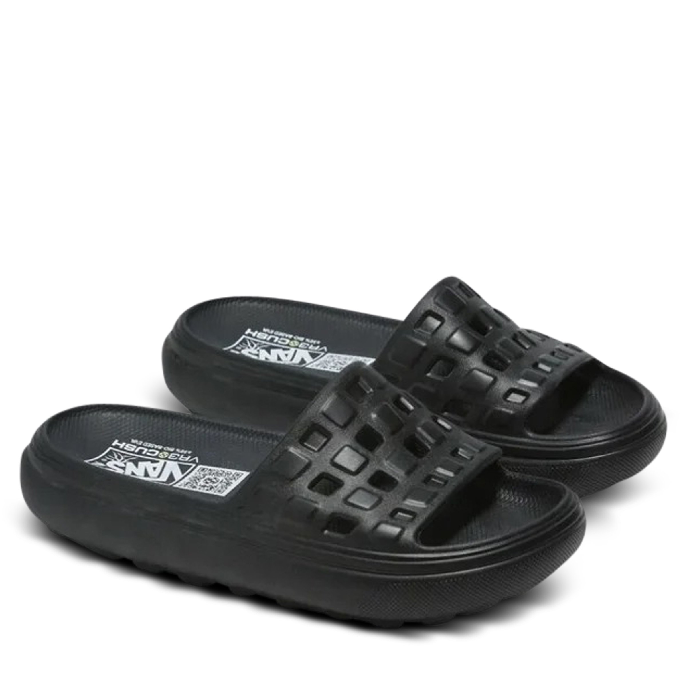 All black vans slides outlet