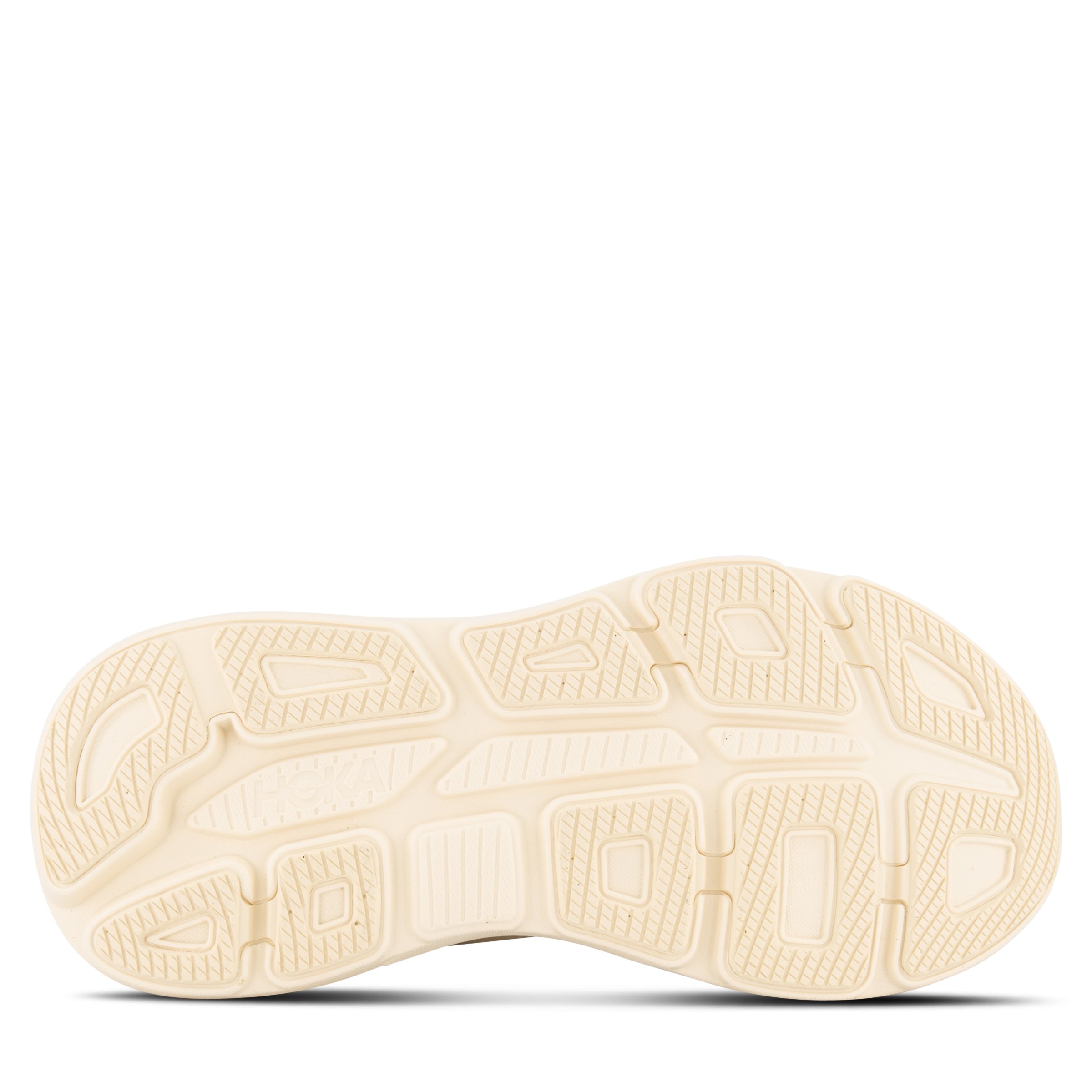 Underside of HOKA Bondi 9 Womens sneakers in Cream