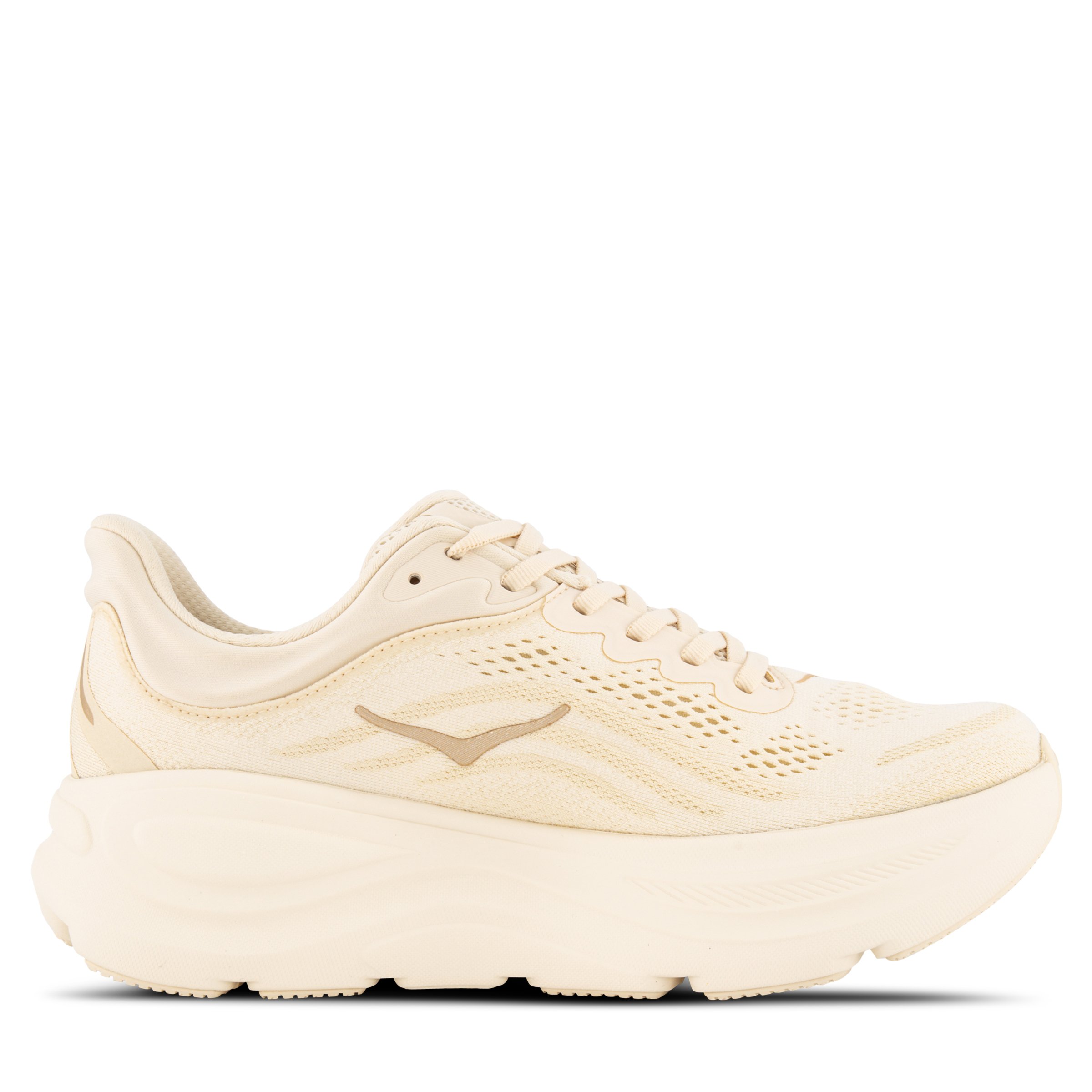 HOKA Bondi 9 Womens sneakers in Cream - single shoe, pointing right