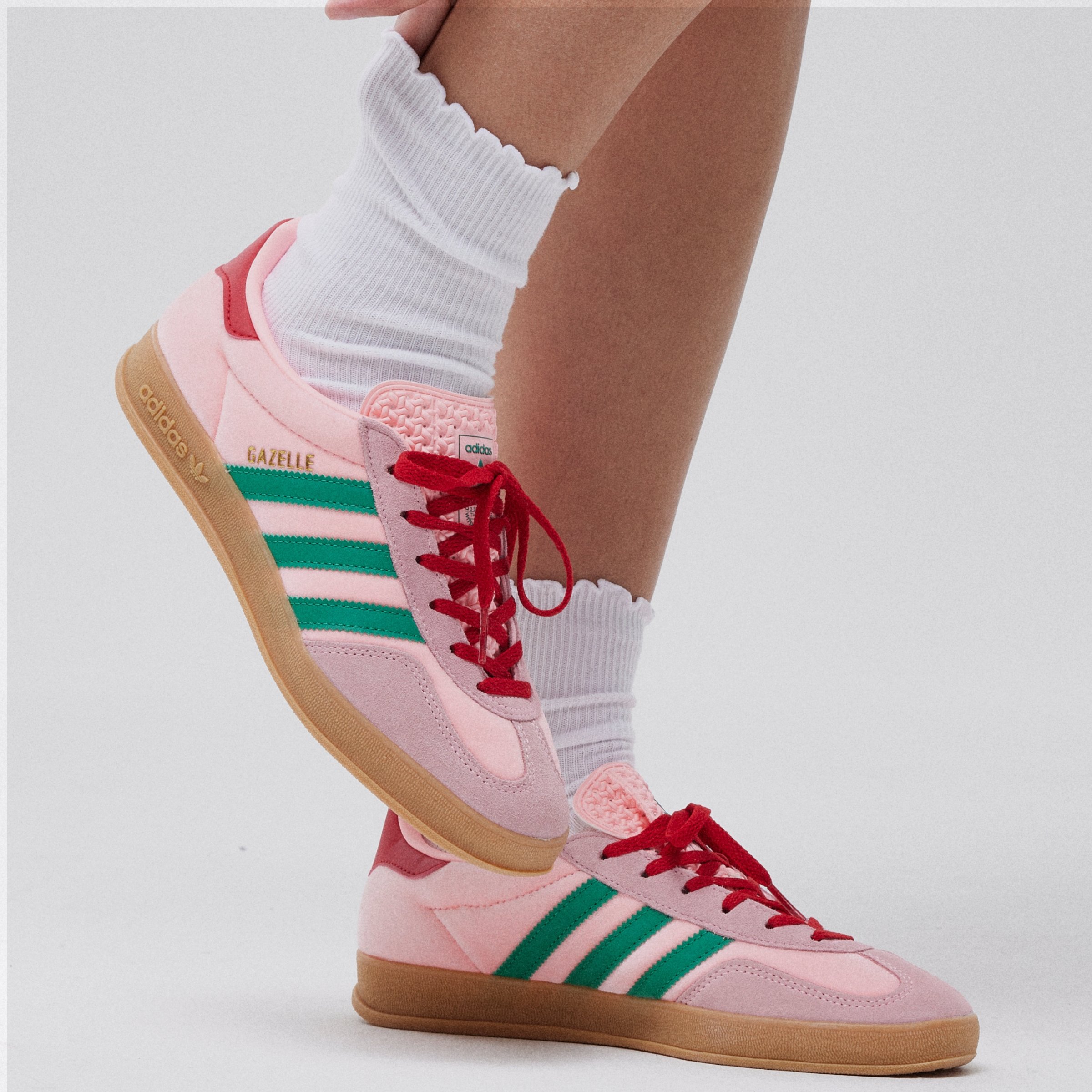 adidas Originals Gazelle Indoor Womens Court Green/Glow Pink