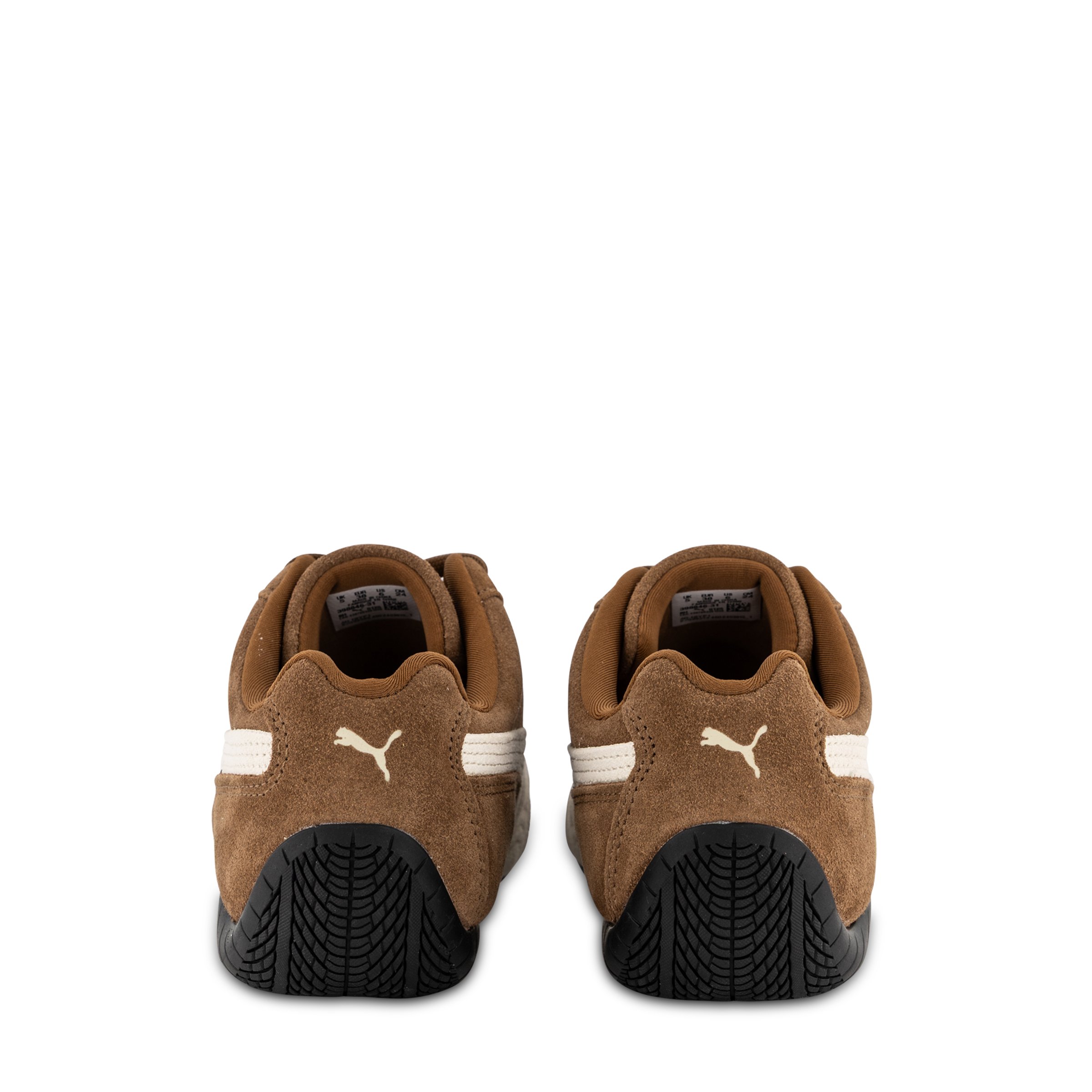 Puma Speedcat Sneakers in Coffee & Ivory - heel tab view