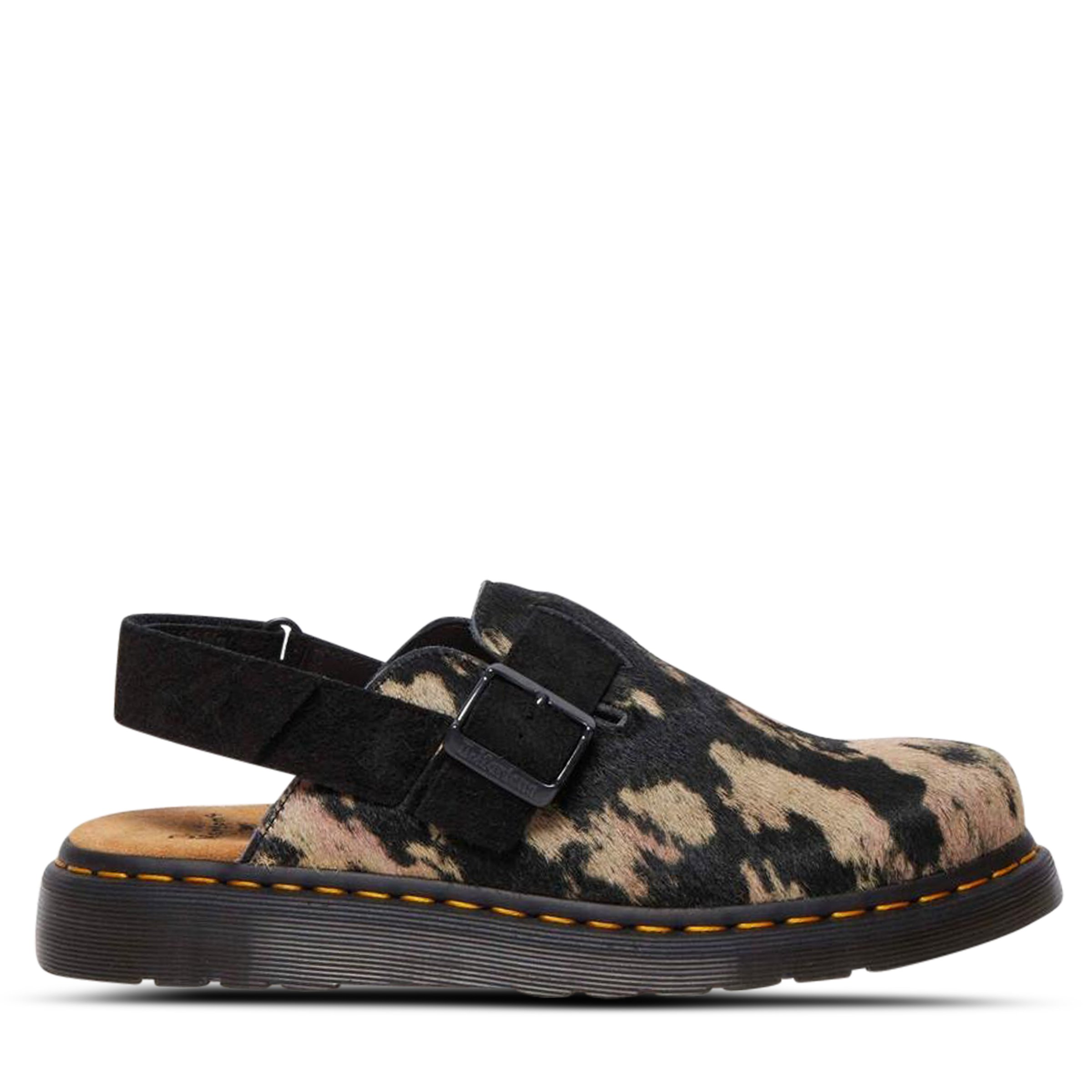 Dr Martens Jorge II Sling Back Black Beige Contrast Hair On Hype DC