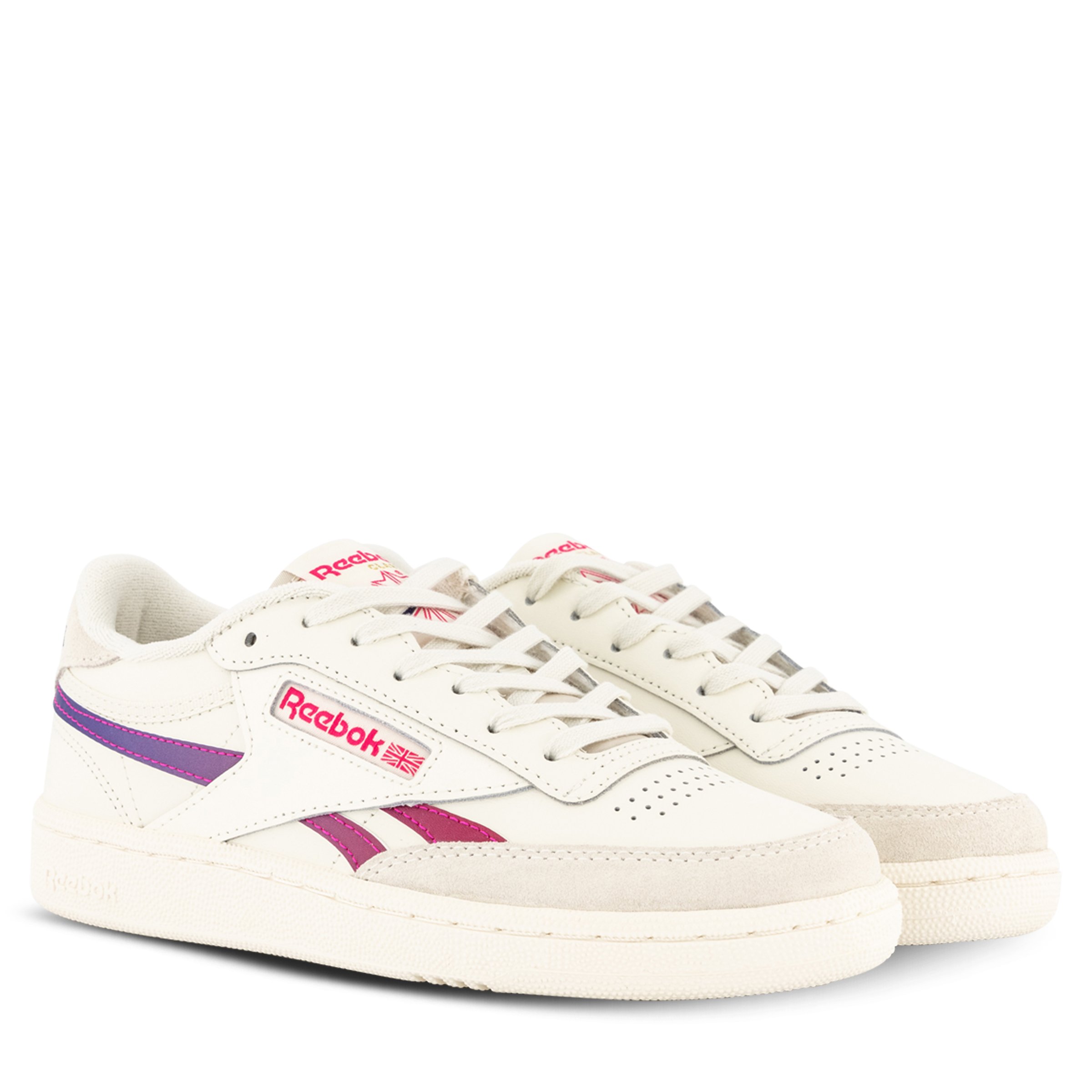 Reebok Club C Revenge Tennis Shoes, Women's Size 9 M, Chalk/Pink