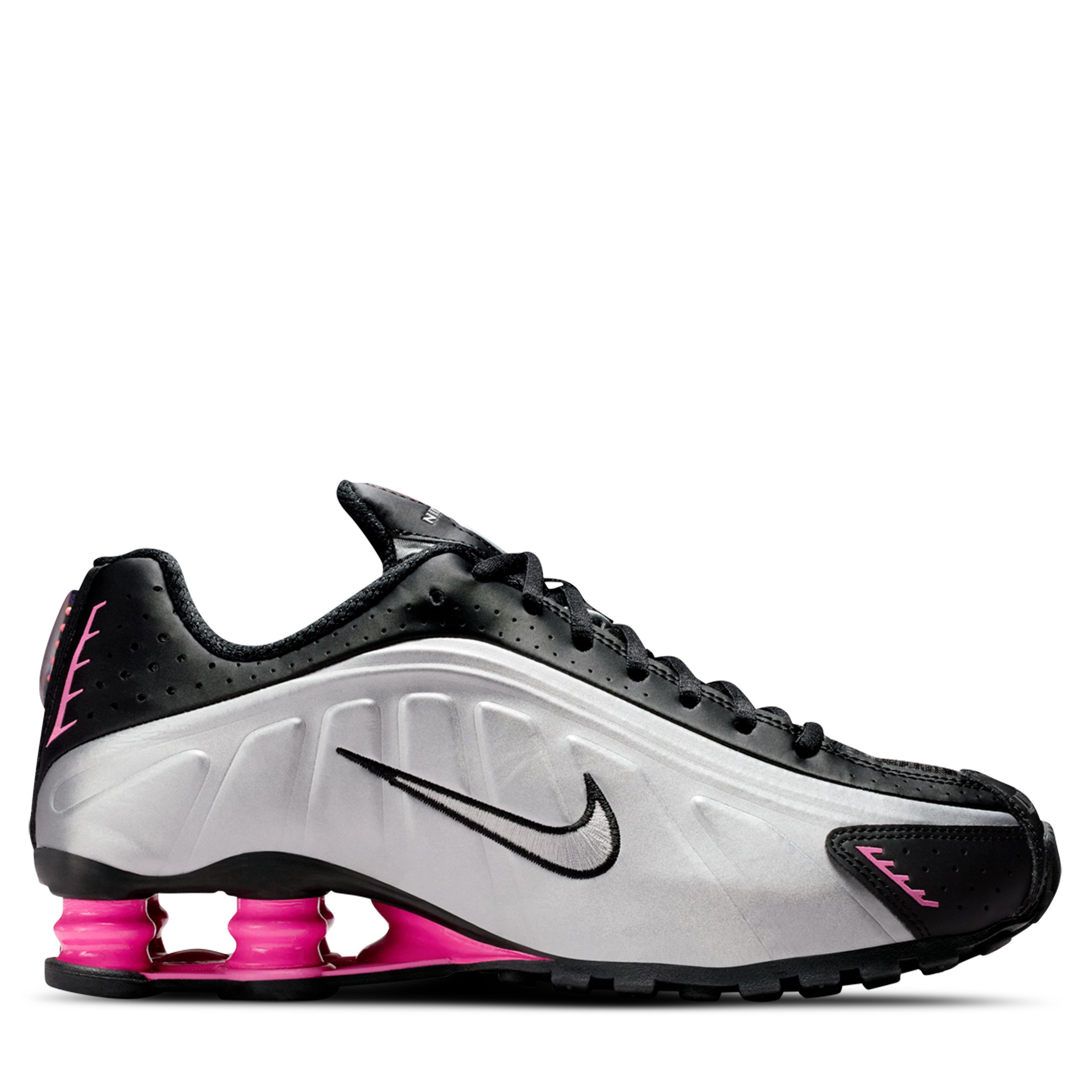 Nike Shox R4 Womens Black/Metallic Silver-Pinksicle | Hype DC