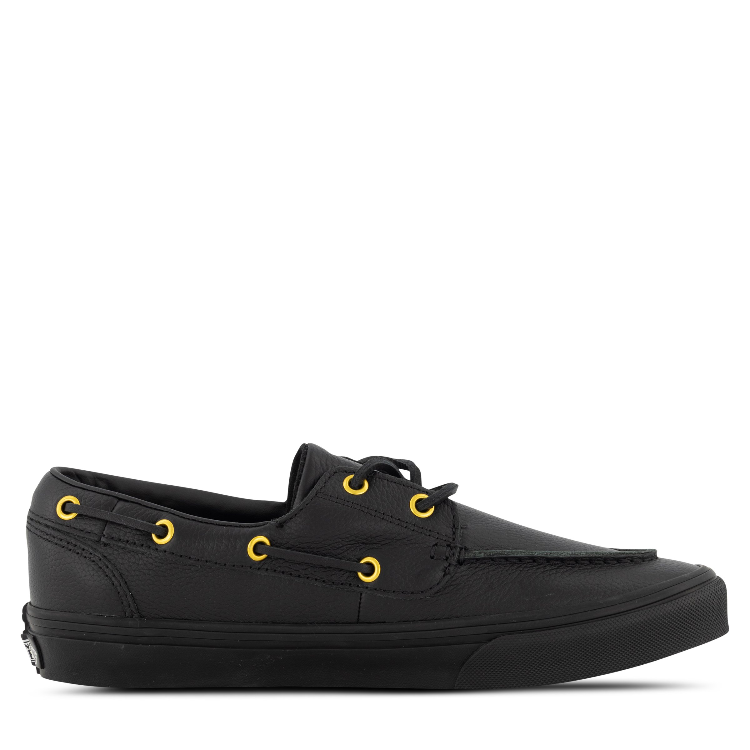 Vans 2-Eyelet Boat Shoe Leather Black | Hype DC