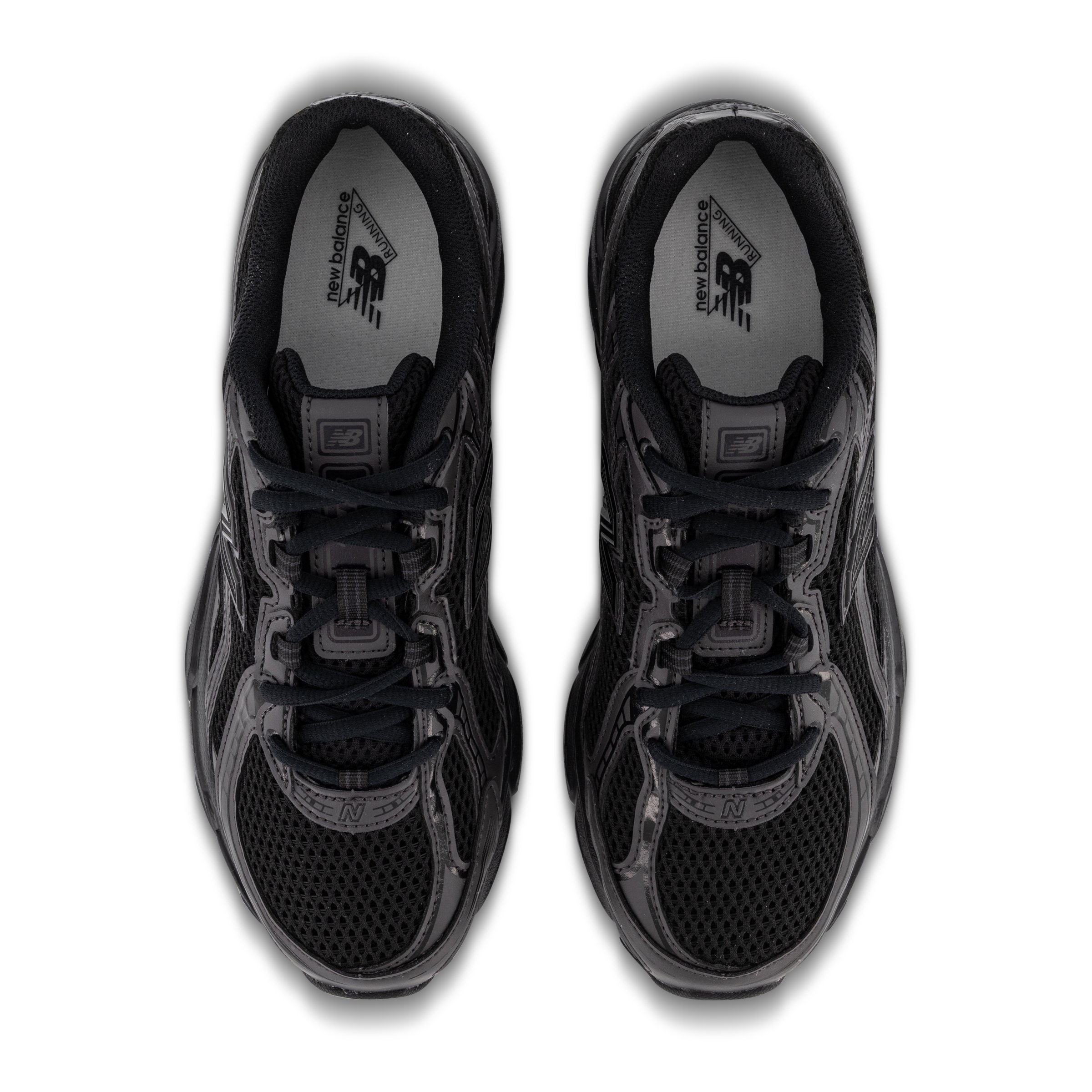 New Balance 740 Sneakers in Black Cement Birds Eye View