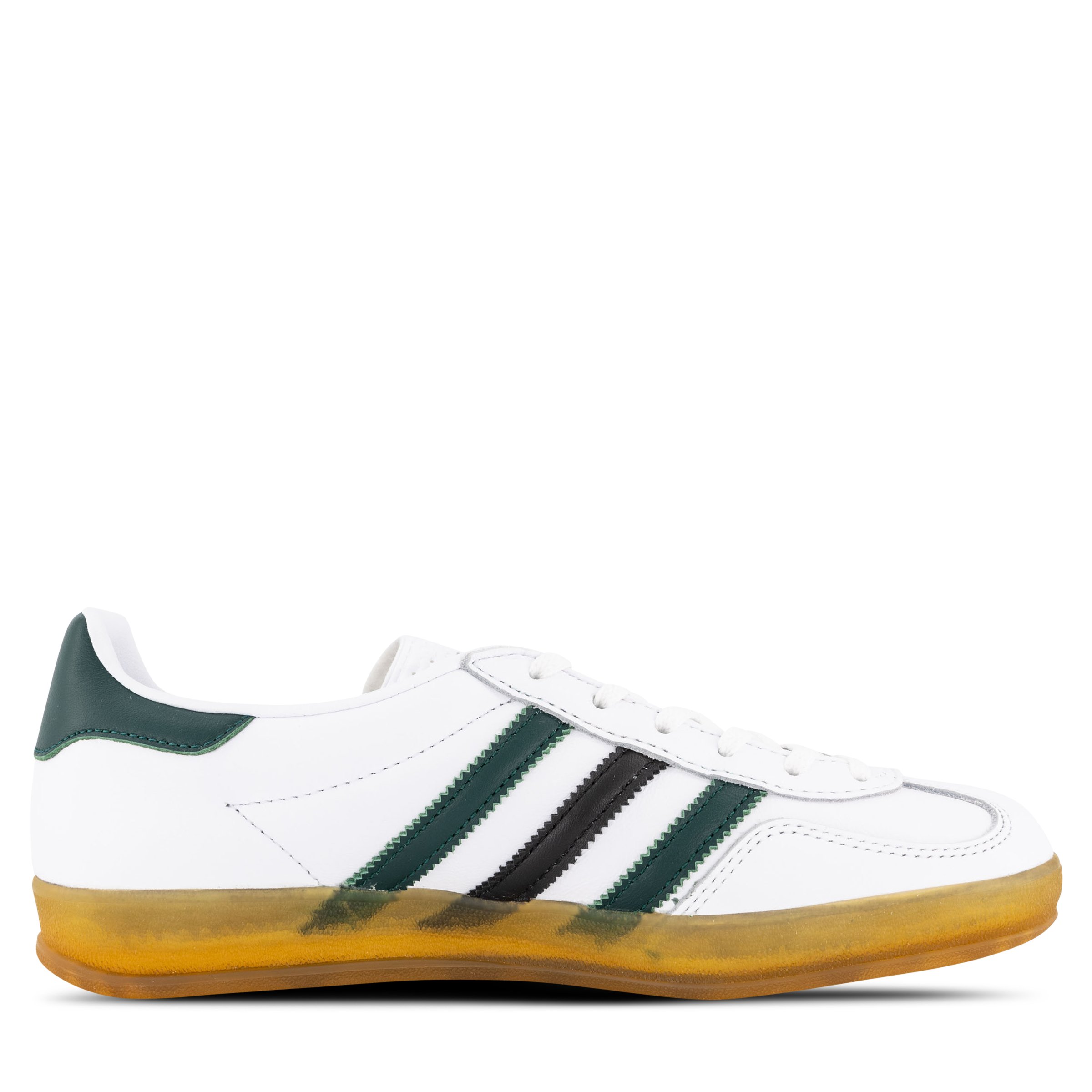 Adidas gazelle leather 2024 trainers in white/green/gum