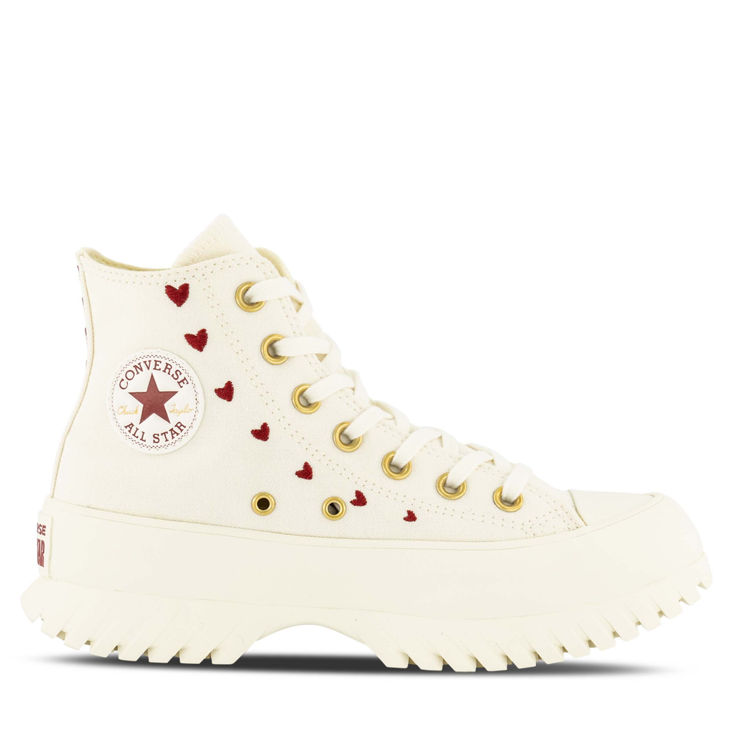 Converse Lugged High Top Valentines Day Womens Egret/ Red Hype DC