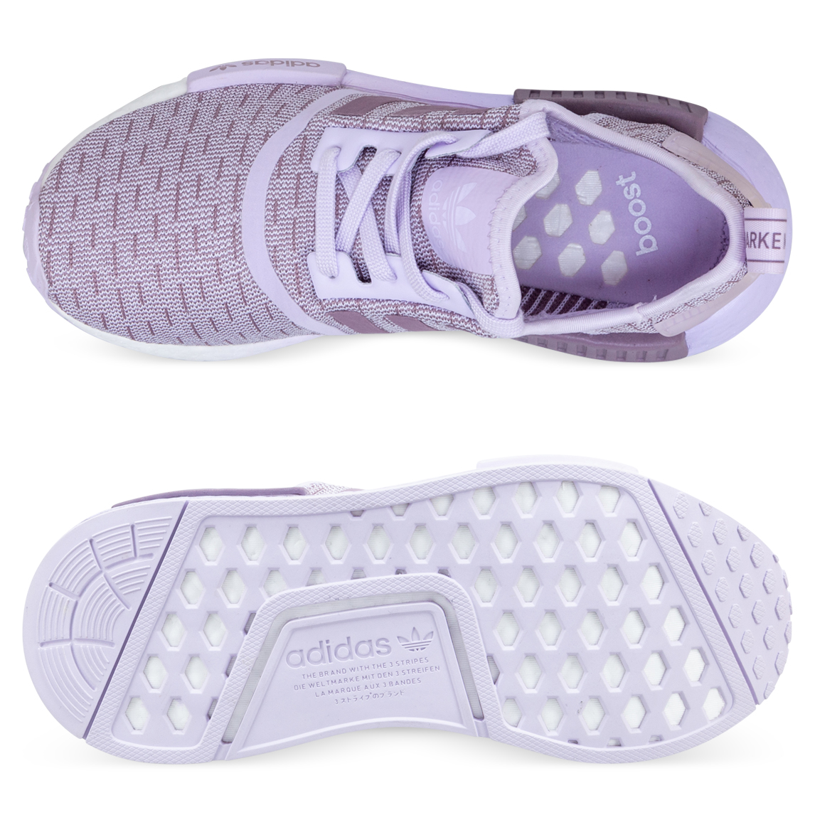 women's white and purple nmds