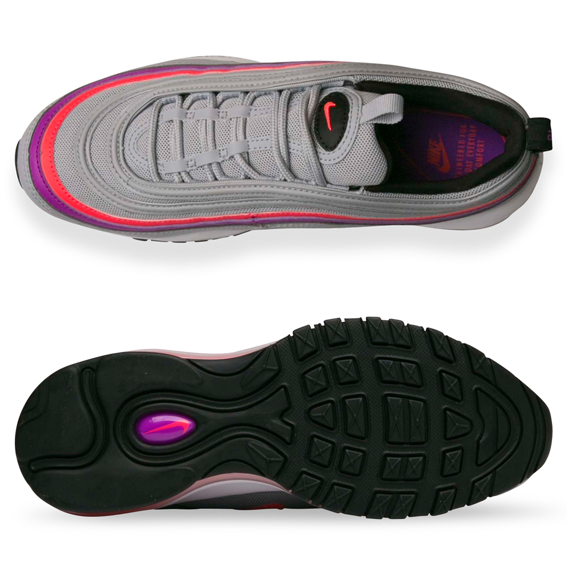 women's air max 97 wolf grey/solar red-vivid purple