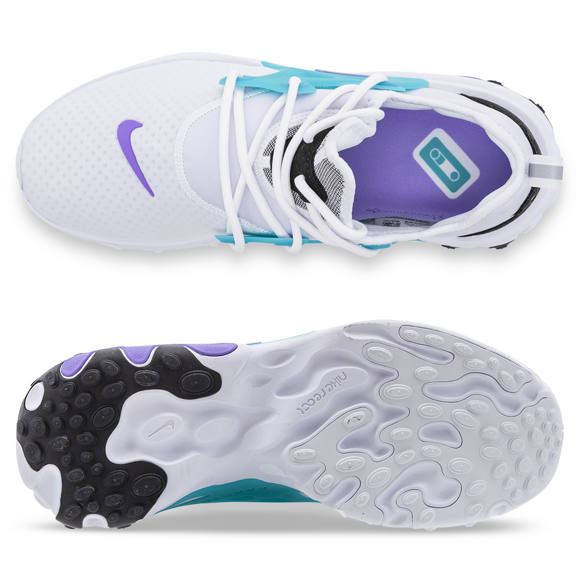 react presto white/black/atomic violet/night maroon