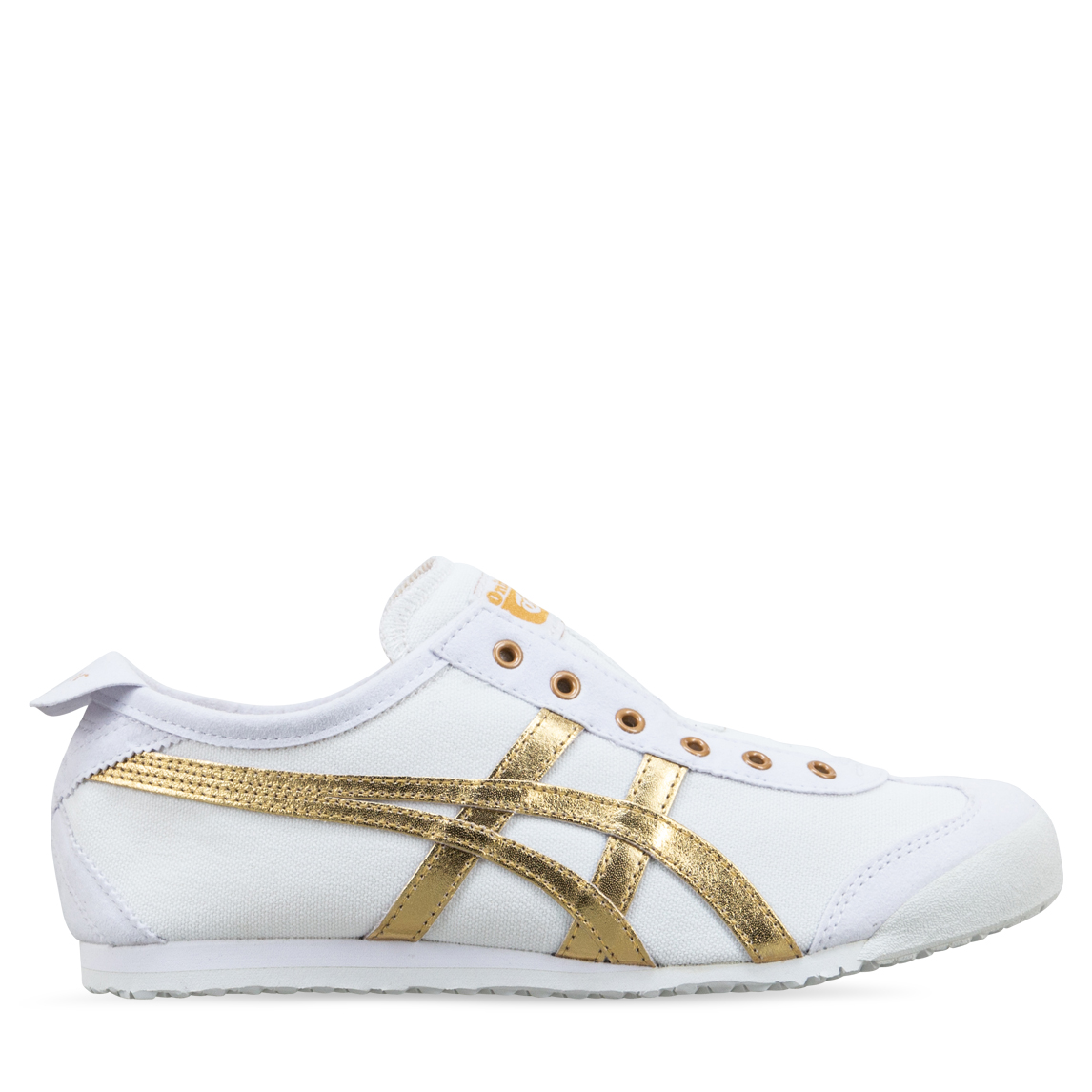 onitsuka white and gold