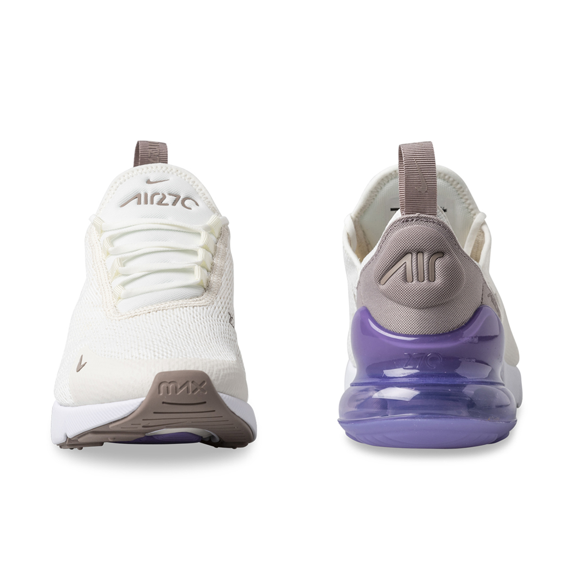 nike women's air max 270 trainer sail / pumice / space purple