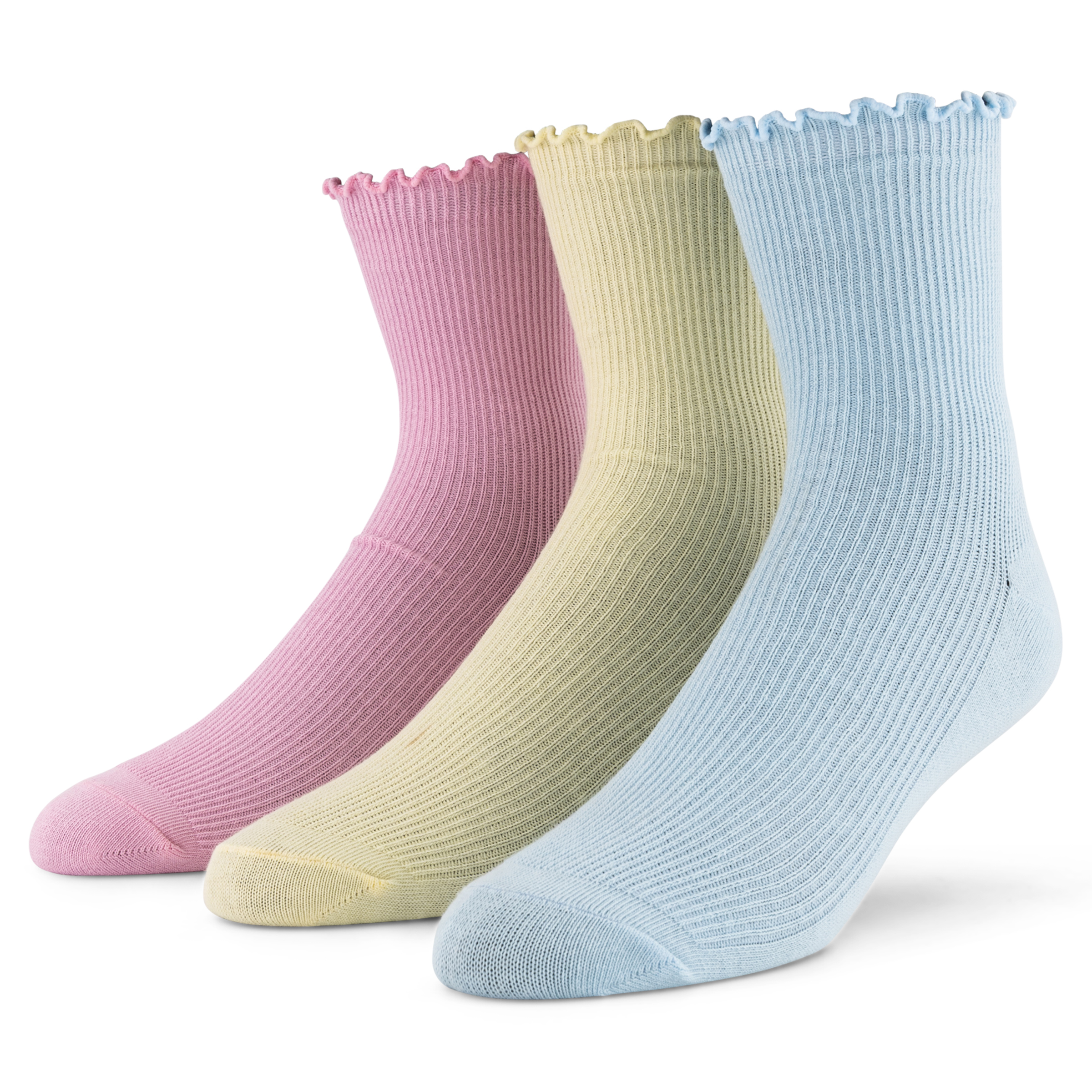 Rib Socks Lettuce Edge 3-Pack
