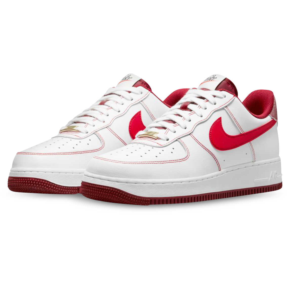 white air force ones with red
