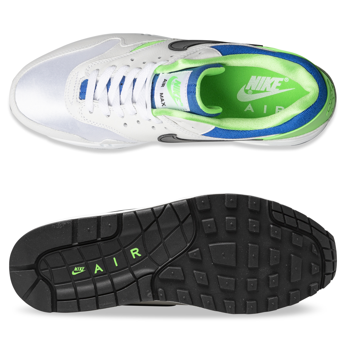 Nike AIR MAX 1 White/Black/Royal Blue/Scream Green | Hype DC