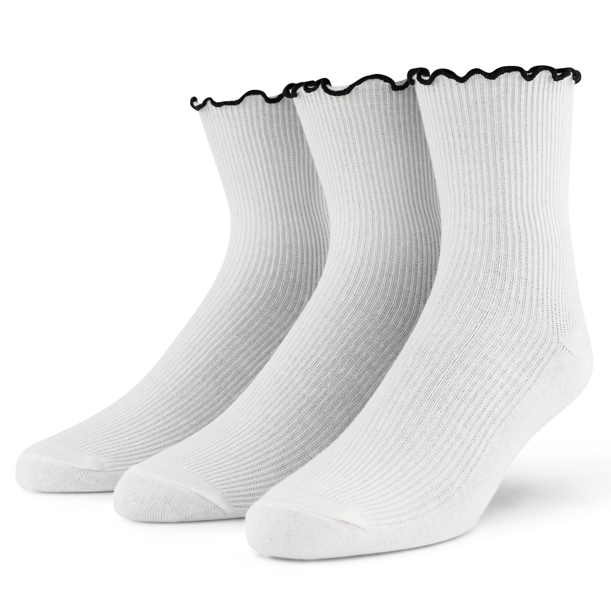 Rib Socks Lettuce Edge 3-Pack