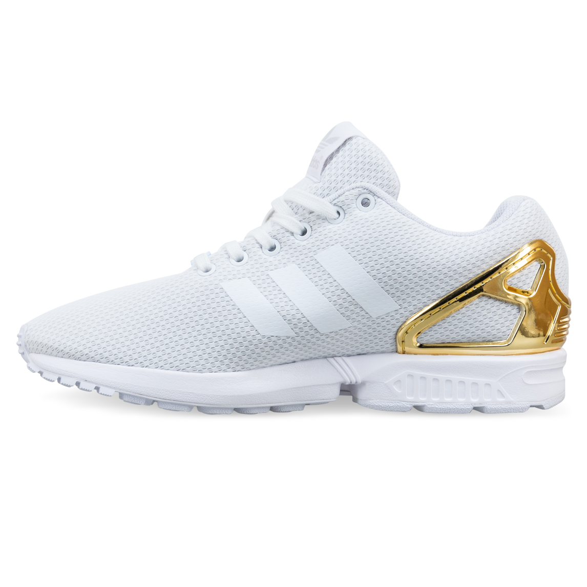 zx flux adidas white and gold
