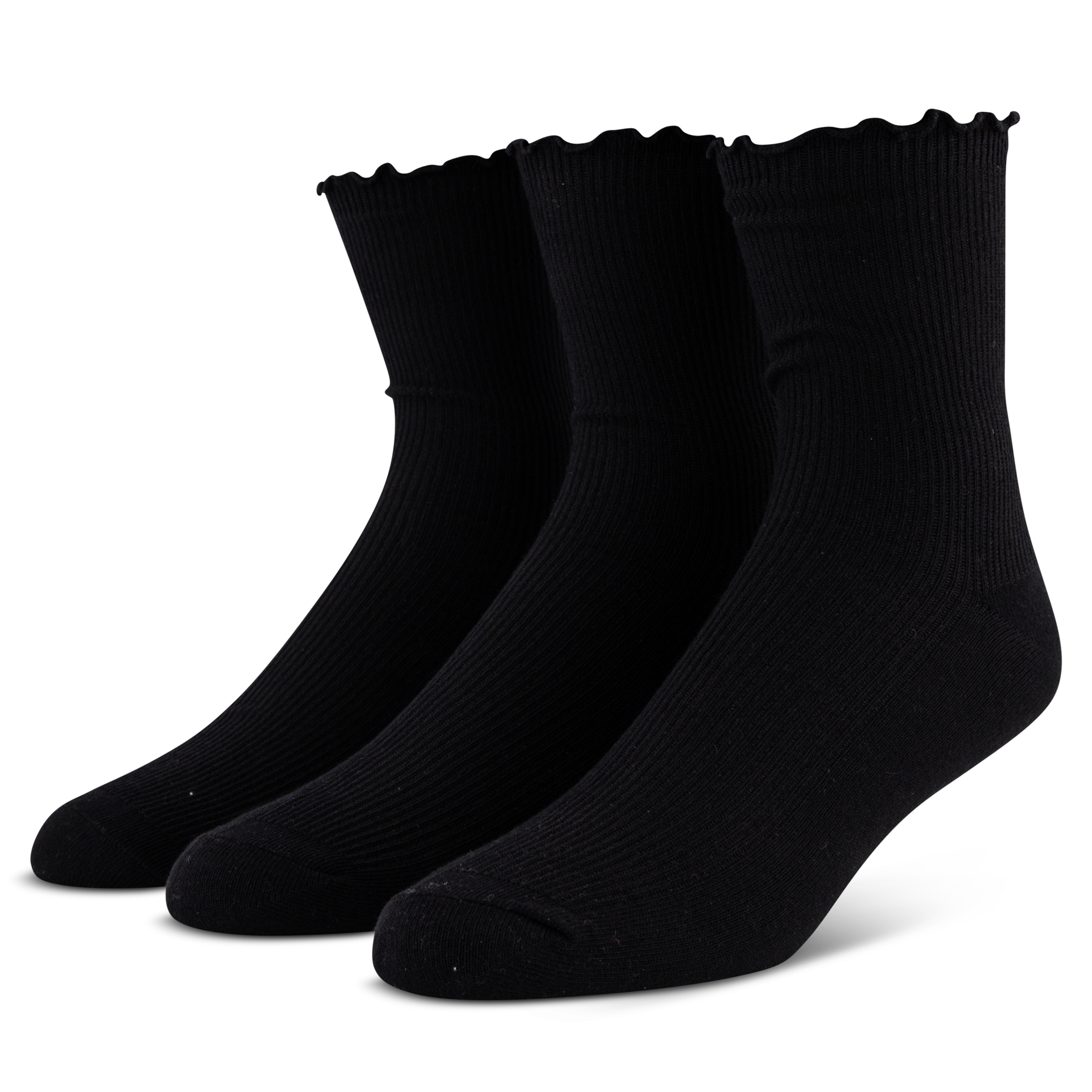 Rib Socks Lettuce Edge 3-Pack