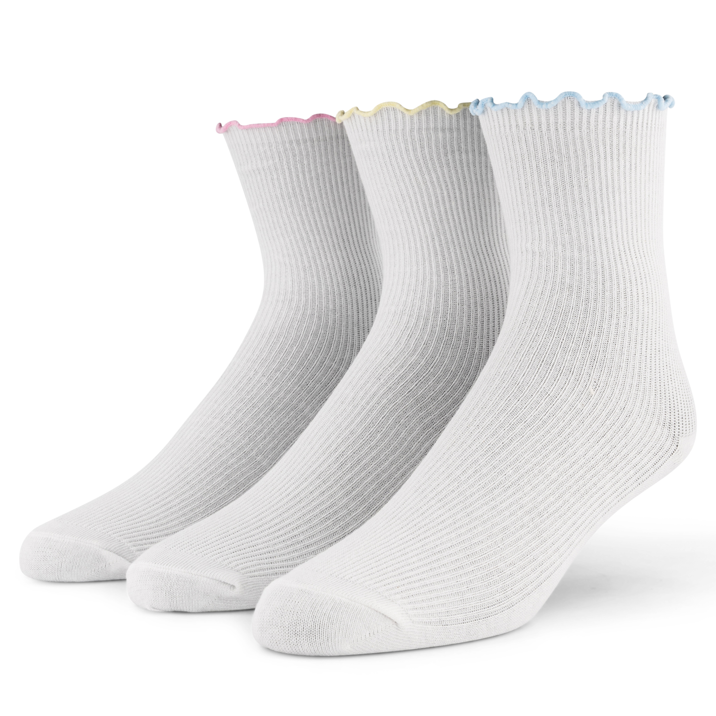 Rib Socks Lettuce Edge 3-Pack