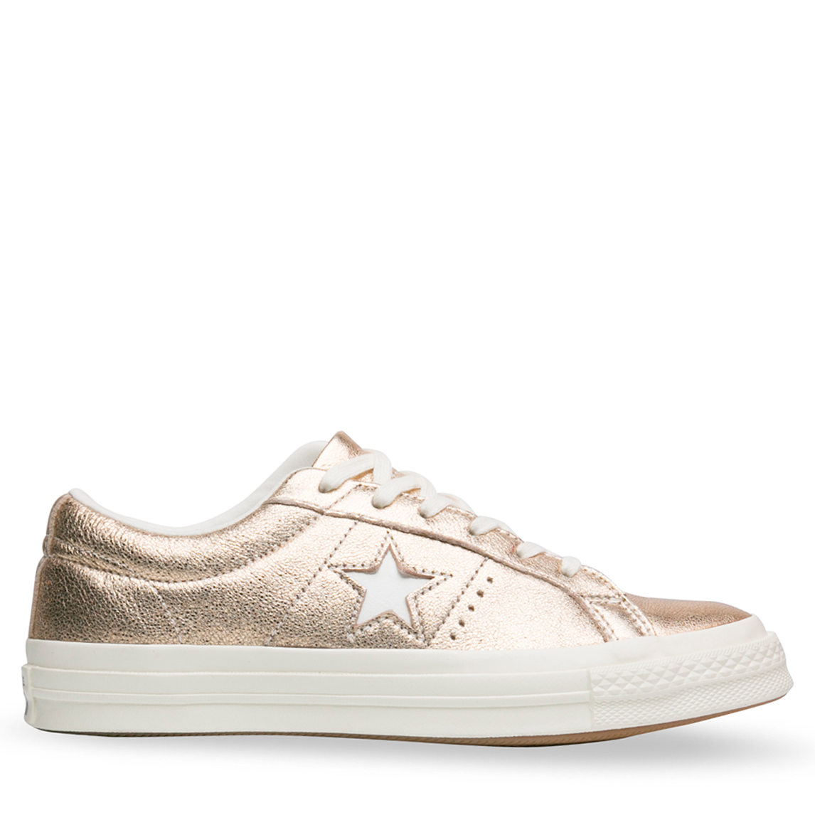 Converse one star heavy metallic leather low clearance top