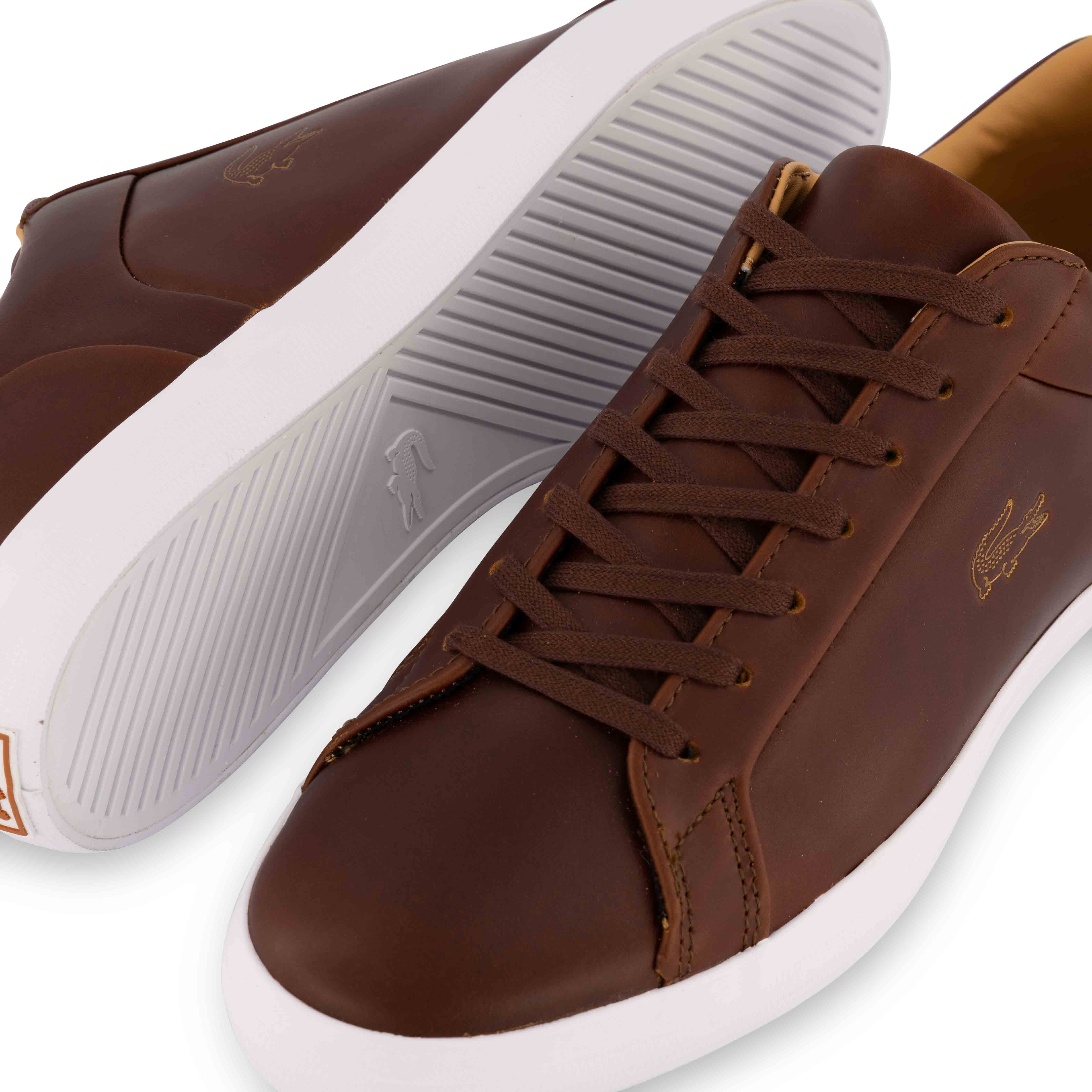 lacoste lerond trainers brown