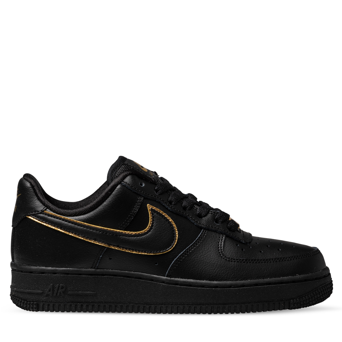 Nike AIR FORCE 1 '07 ESSENTIAL Black/Black/Metallic Gold/Black | Hype DC