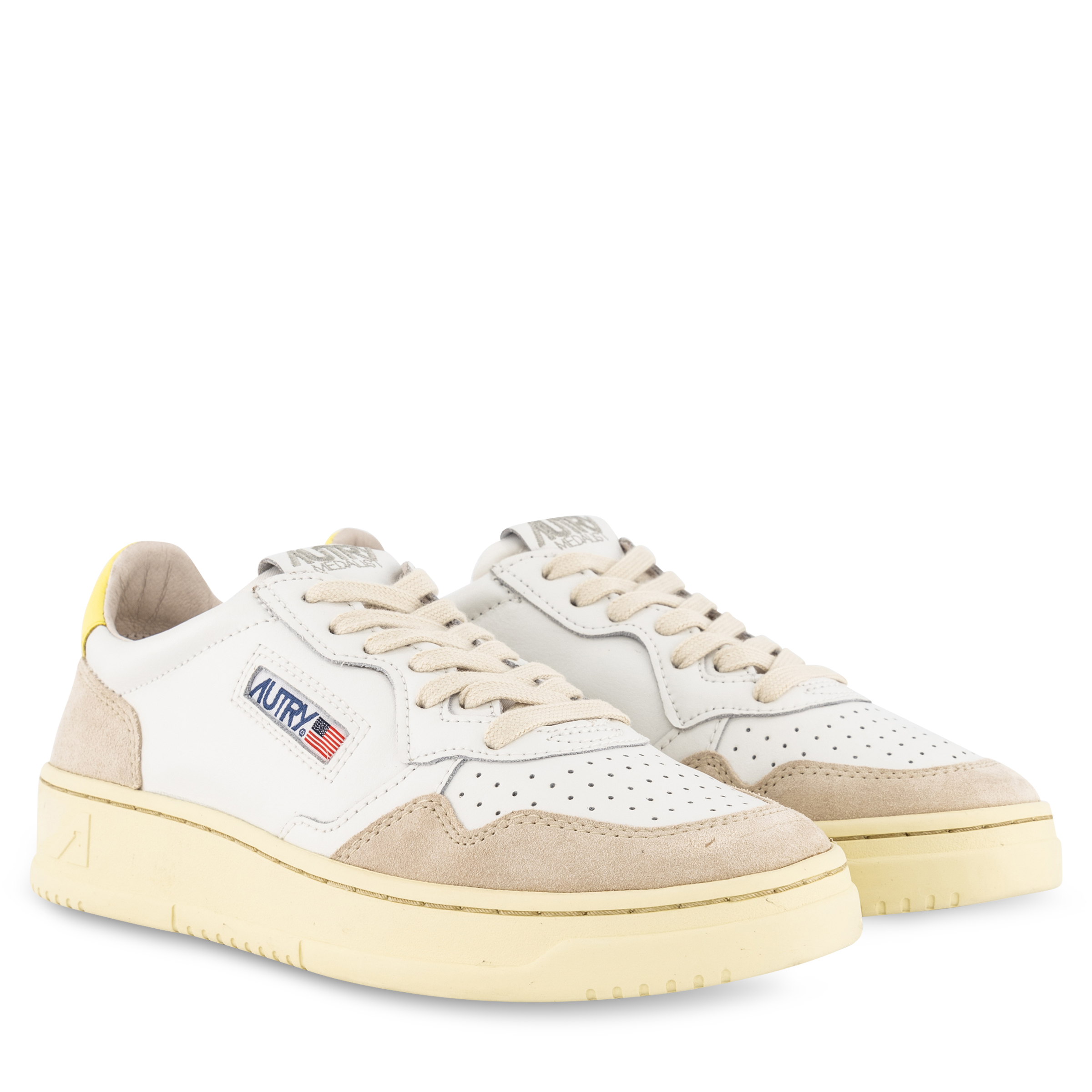 Autry Medalist Womens White/Yellow | Hype DC