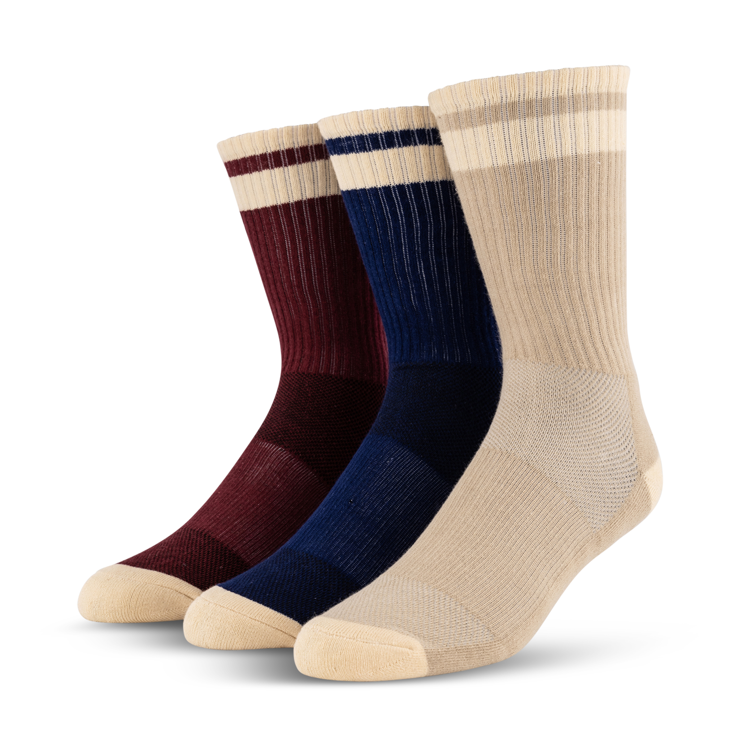 Hype DC Crew Socks 3Pack Brown/Navy/Maroon Hype DC
