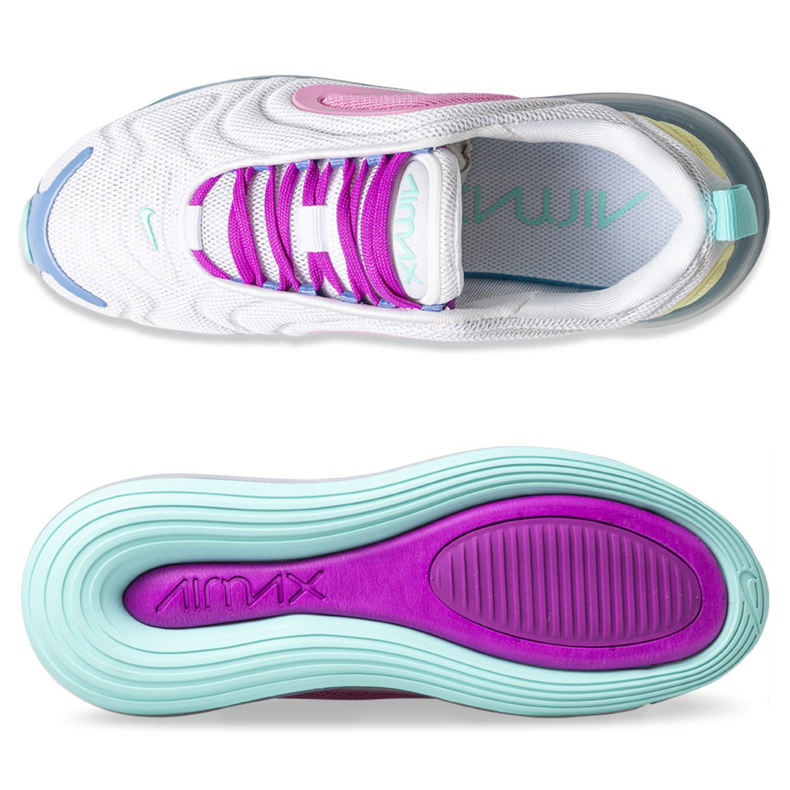 women's air max 720 white/light aqua-chalk blue