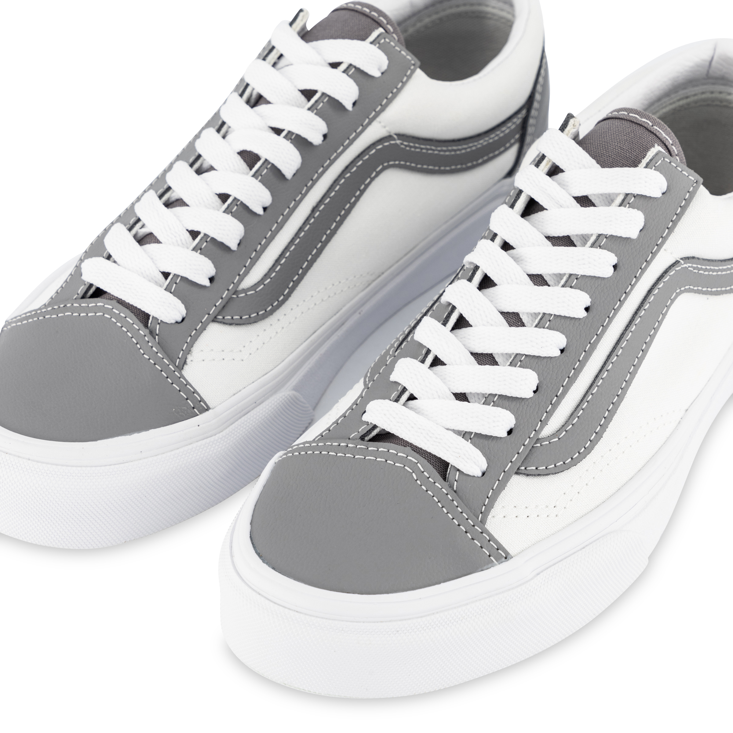gray white vans