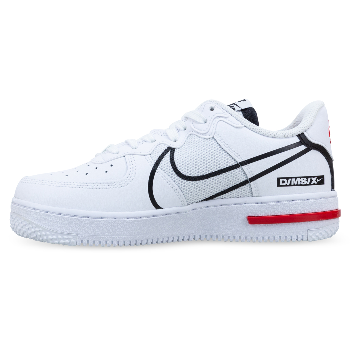 Nike AIR FORCE 1 REACT YOUTH White/Black/University Red | Hype DC