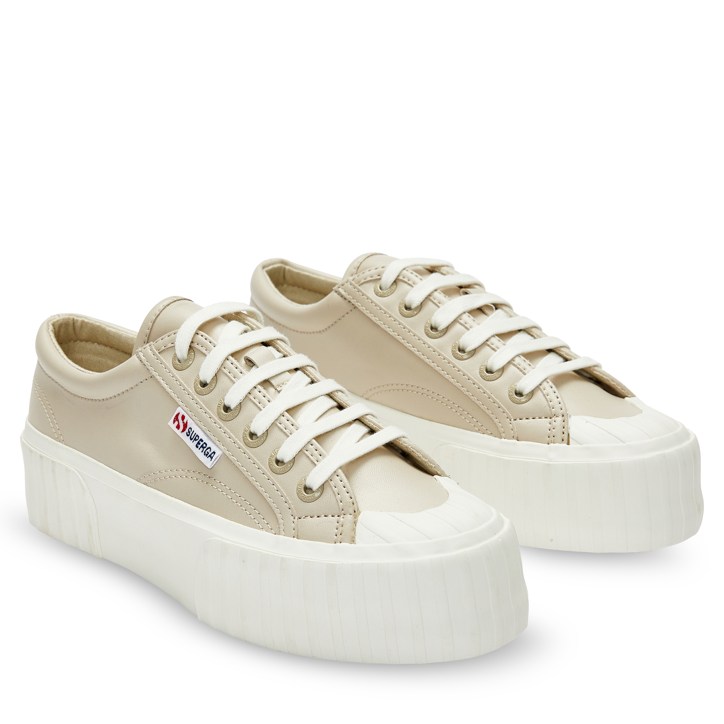 Superga 2630 Platform Womens Beige/White | Hype DC
