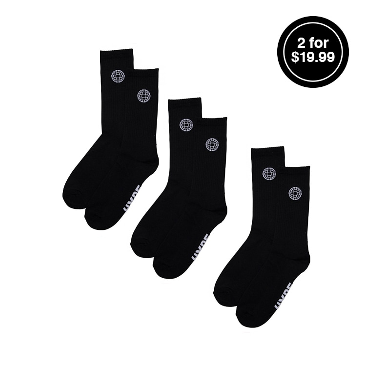 Hype DC CREW SOCK 3 PACK (79) Black Hype DC